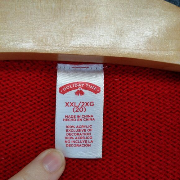 Holiday Time Womens Penguin Ugly Christmas Sweater Red XXL Long Sleeve Crew Neck - Picture 9 of 12